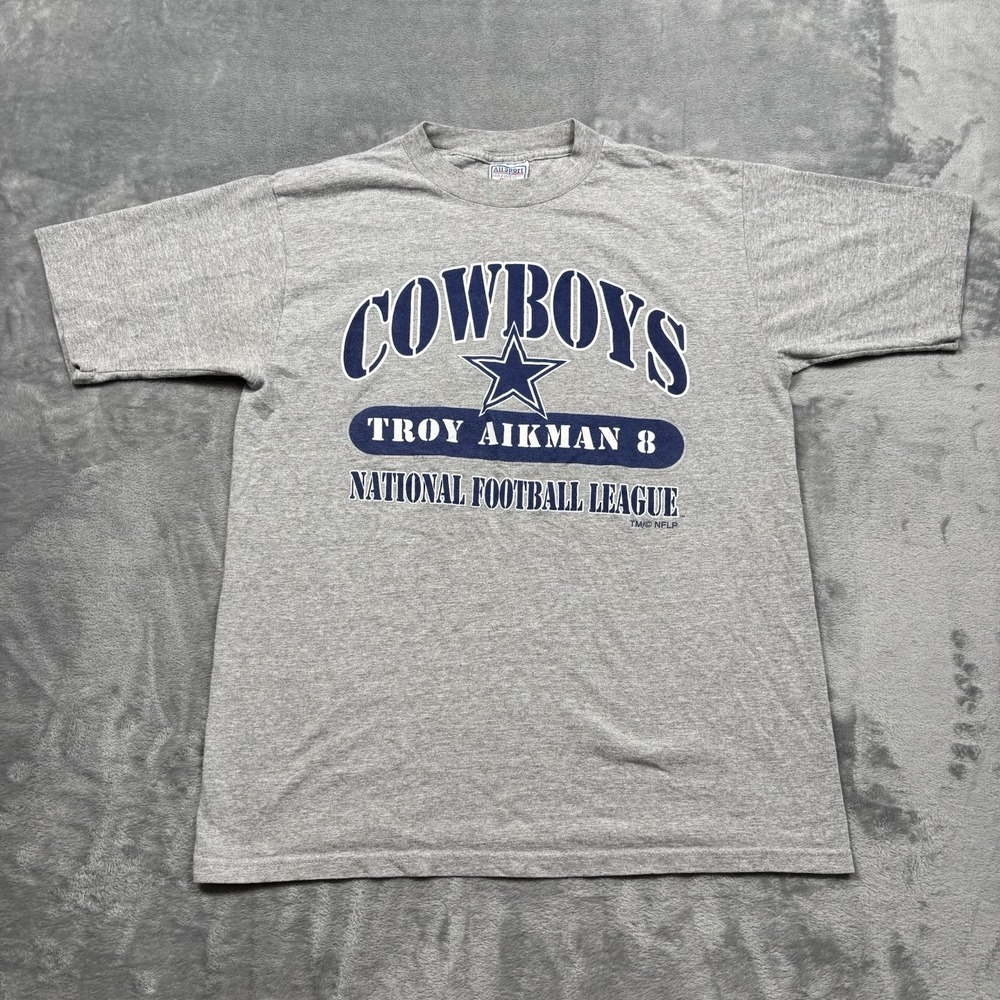 Troy Aikman #8 Dallas Cowboys NFL Football Sports Attack Men's Large T-shirt 90s